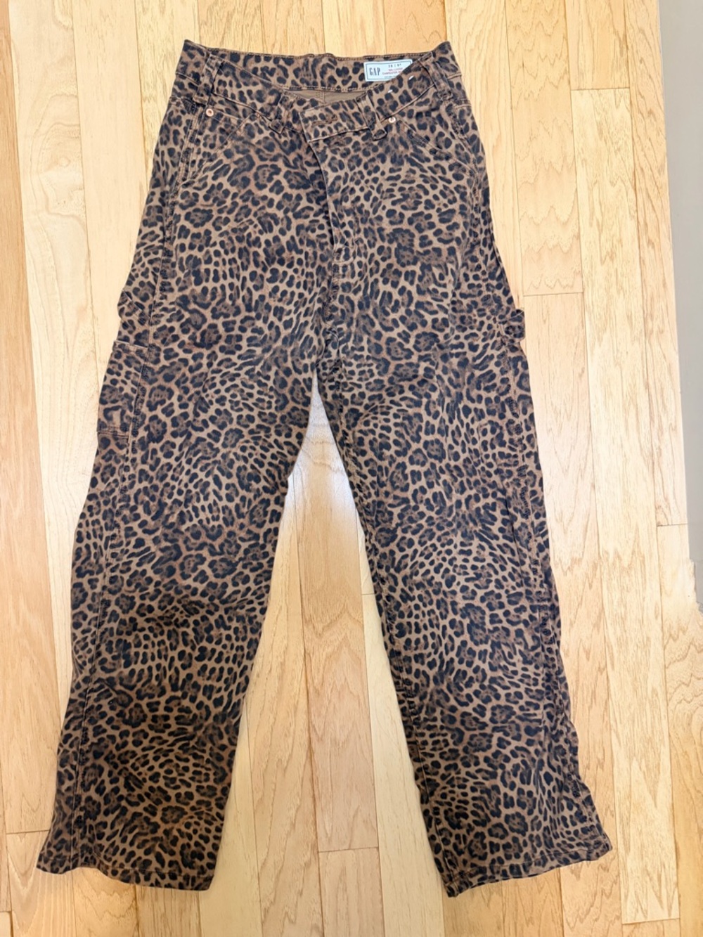 GAP Brown and Black Leopard Cargo Pants